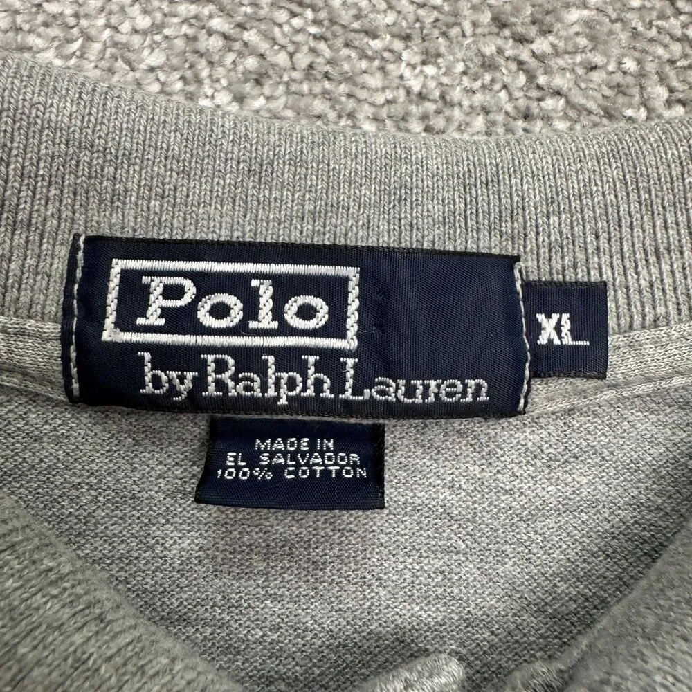 Polo Ralph Lauren Cotton Polo Shirt Mens XL Gray Short Sleeve Classic Preppy Top